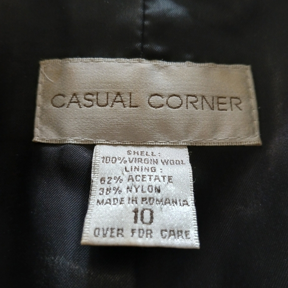 Vintage Black 100% Wool Button Down Blazer Jacket Lined Size:10 - Picture 6 of 11